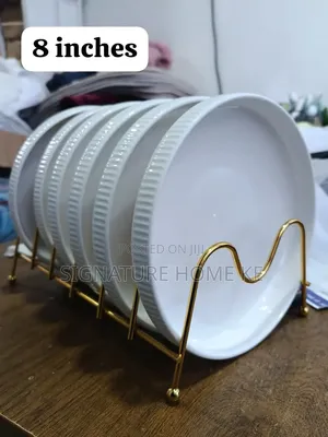 White Ribbed Plates