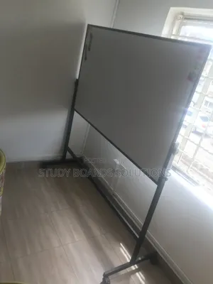 5ftx4ft Heavyduty Whiteboard With Portable Wheeled Stand (Metalic)