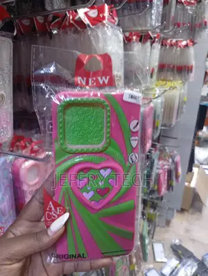 Tecno Spark 40c ,Vibrant Pink and Green Silicone Case