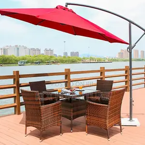 Dining Set; Durable 4 Seaters Dining Set Made of Rattan With Table