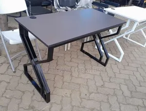 Geometric Black Frame Office Table