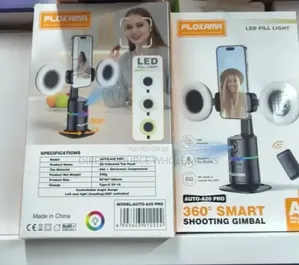 Gimbal Stabilizer With a Face Tracker Ai and 2 Selfie Ring Fill Light