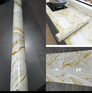 Waterproof Self Adhesive Gold Marble Contact Paper