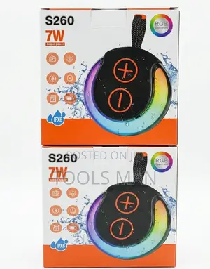 S260 Portable RGB Bluetooth Speaker-7w Bass,Usb,Fm Radio,Mem Card