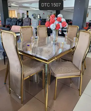 Modern Executive 6 Sitter Marble Dining Table