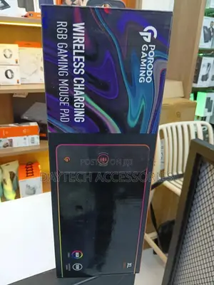 Porodo Gaming RGB Mouse Pad Featuring Integrated Wireless Charging.