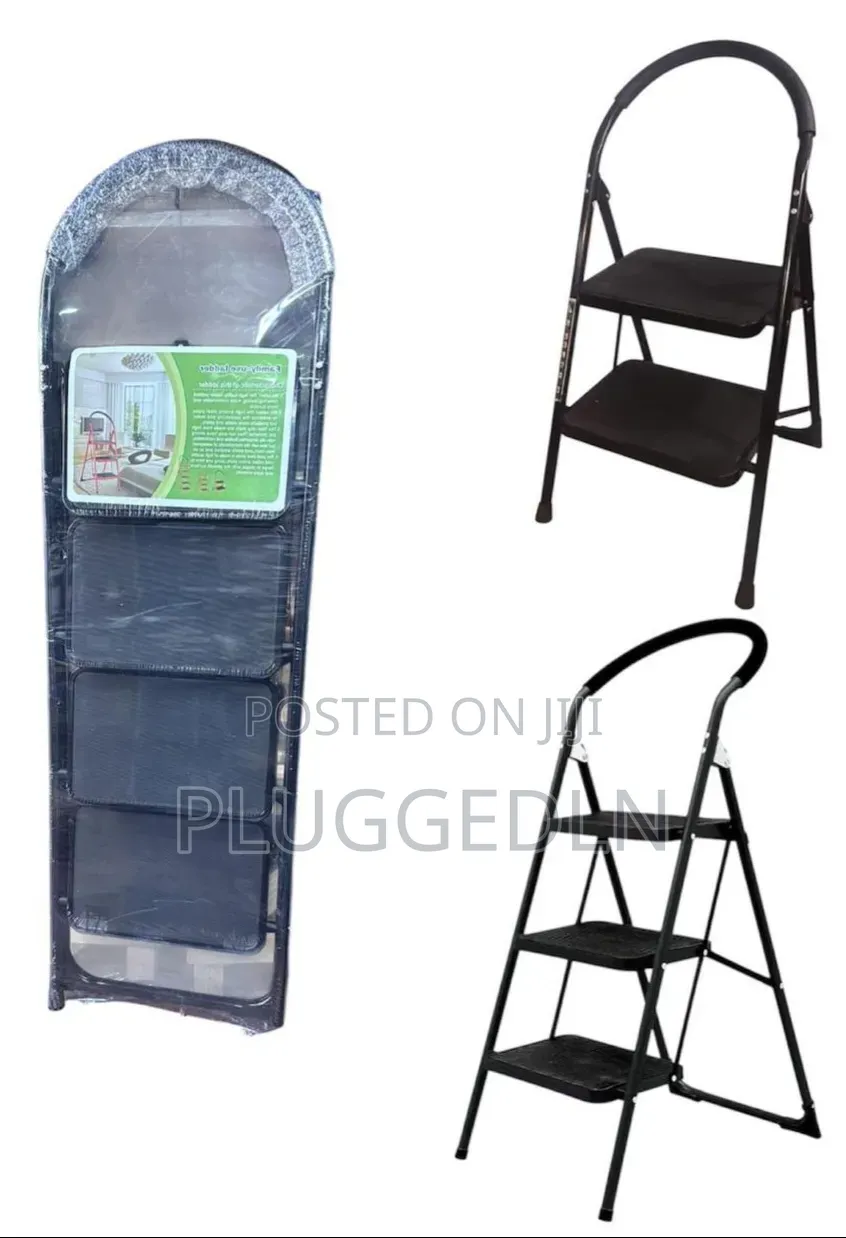Heavy Duty Black Step Ladder- 3 Step