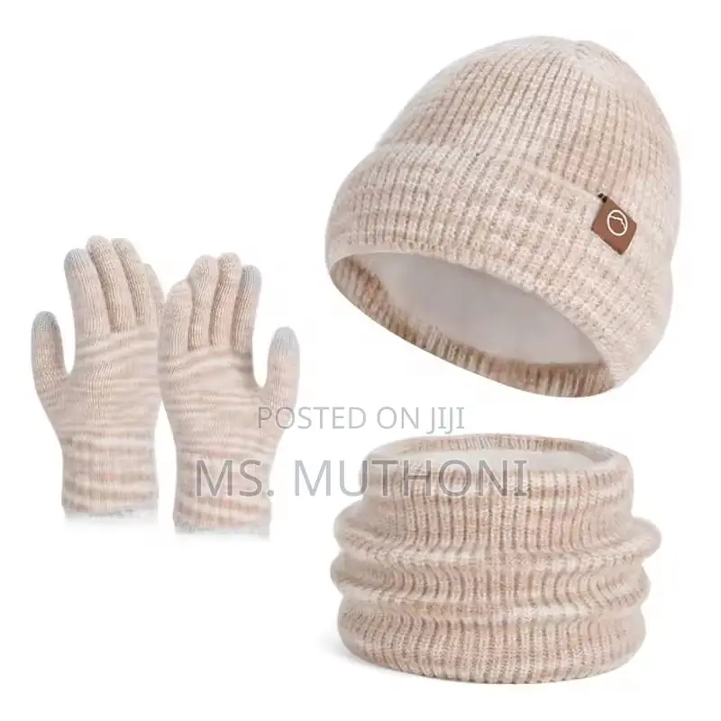 Three-Piece Knitted Winter Accessory Set