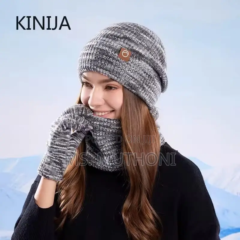 Three-Piece Knitted Winter Accessory Set