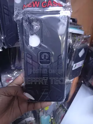 Samsung A10 or Oppo A58 Black Armor-Style Protective Phone Case