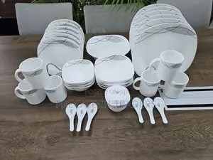 39 Pieces Square Opal Glass Dinner Set ,
