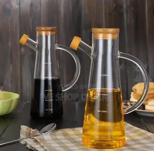 Glass Oil/Vinegar Jar With Bamboo Lid, 1000ml