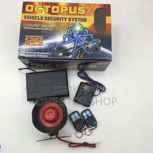 Octopus Alarm With Loud Siren, 2remotes Key Fobs,Shock Sensor,Wiring