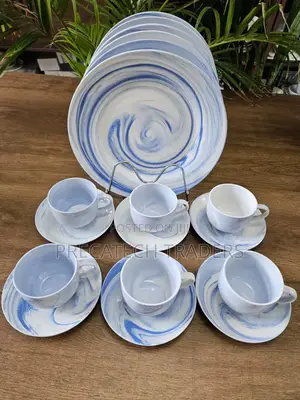 18 Pieces Ceramic Dinner Set Plate With Coffee Cup,