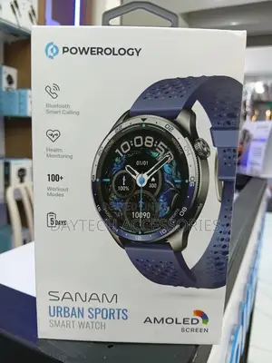 Powerology Sanam Urban Sports Smart Watch Blue Strap Amoled Screen