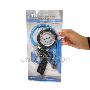 Tire Pressure Gauge With Duagauge,Flexible Rubber Hose,Chuck Handsfree