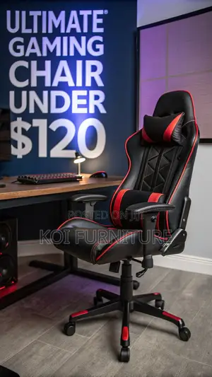 Office Chairs; Futuristic Black Battle-Ready Gaming Chair