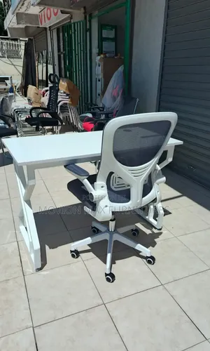 Metallic Office Desk With Office Chair