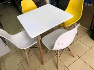 White Square Table and Eames Chair