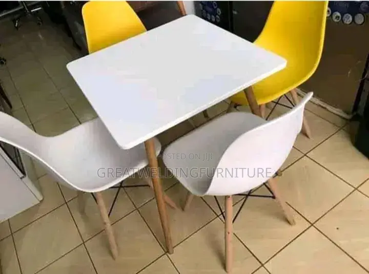 White Square Table and Eames Chair