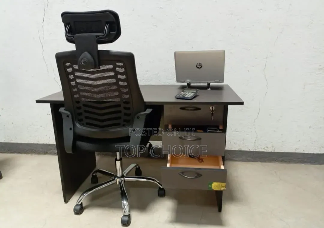 Gray Table and Headrest Chair
