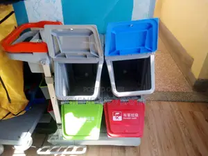Multi-Compartment Waste Sorting Trolley Cart