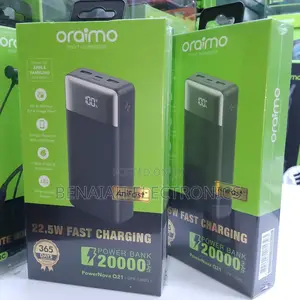 Power Bank, Super Fast Oraimo Powerbank 22.5watts 20000mah Lightweight