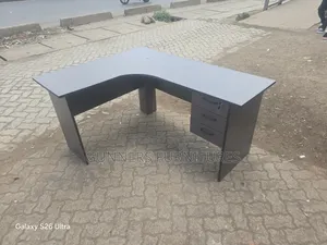 Gray L Shaped Office Desk.