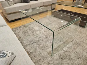 C Shape Glass Coffee Table