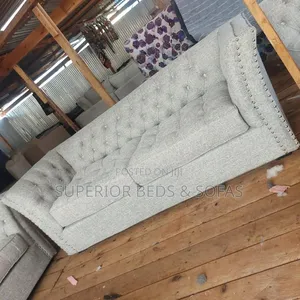Grey Tufted Three Seater Sofa Free Delivery