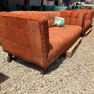 Orange Three Seater Sofa