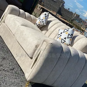 Beige Velvet 2 Seater Sofa