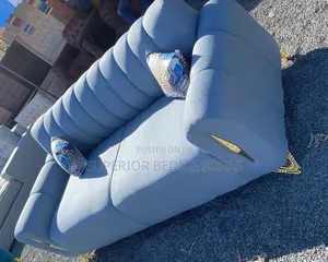 Blue Fabric 3 Seater Sofa