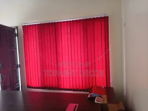 Plain Red Premium Upgrade Vertical Office Blinds