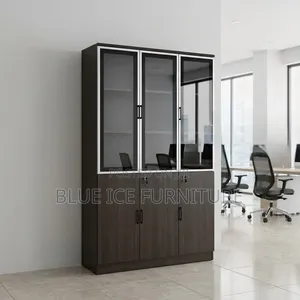 Glass Wood Office Cabinet