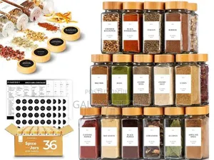 24pcs Glass Storage Spice Jars(120ml) Bamboo Lid