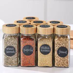 24pcs Glass Storage Spice Jars(120ml) Bamboo Lid