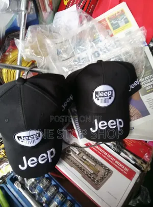 Black Embroidered Jeep Logo Branded Baseball Cap