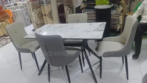 Contemporary Dining Table With Upholstered Chairs