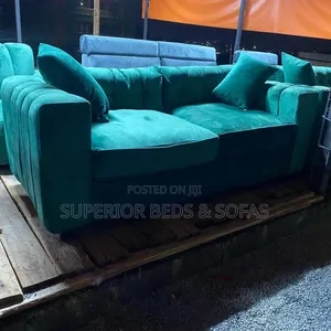Green Velvet 3 Seater Sofa