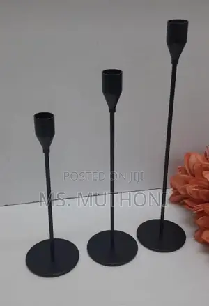 3 PCS Metallic Candlestick Holder Set