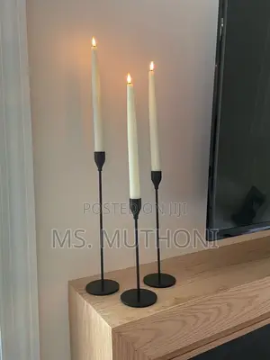 3 PCS Metallic Candlestick Holder Set