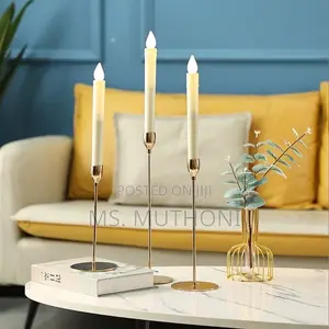 3 PCS Metallic Candlestick Holder Set