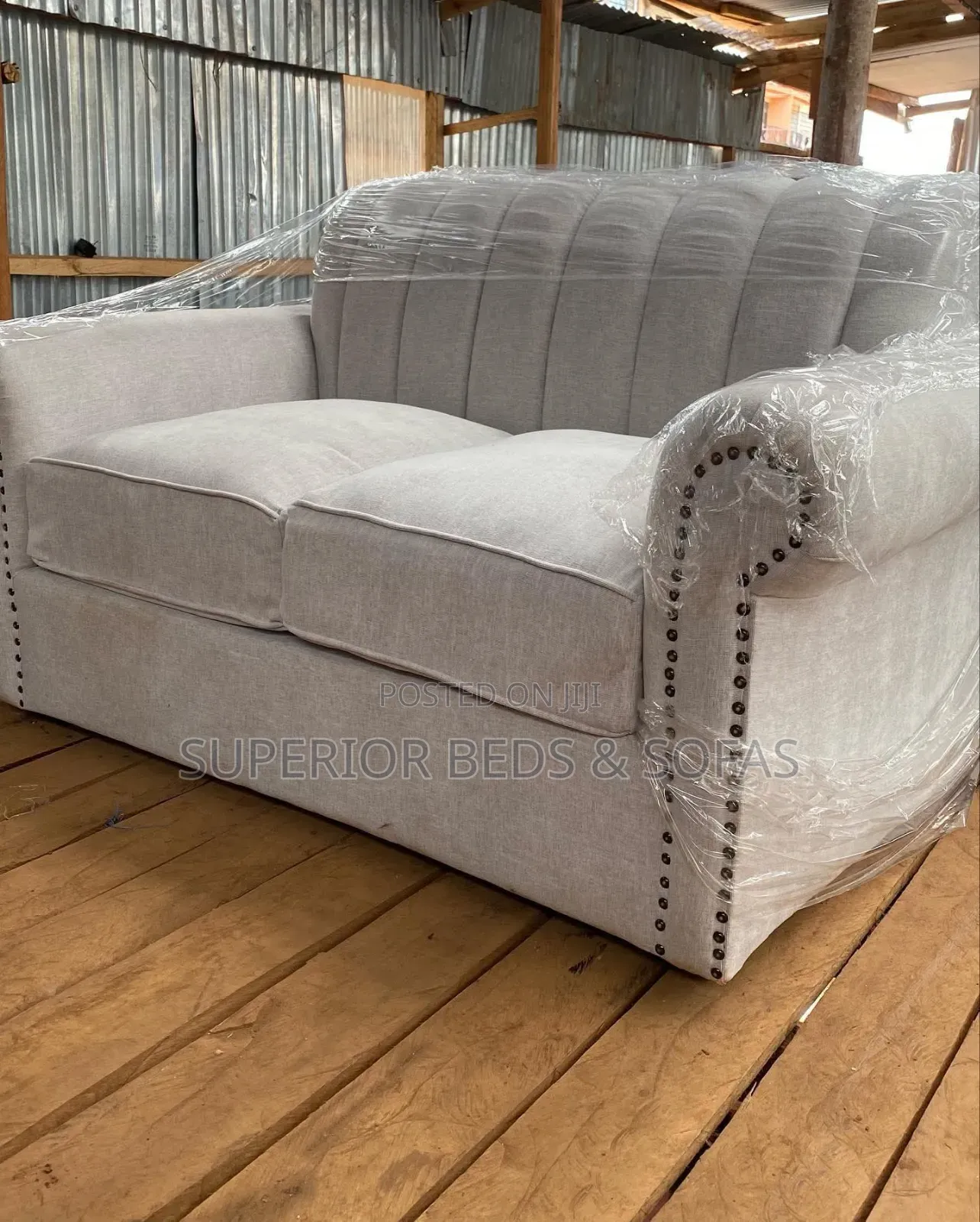 Light Grey Classic 2-Seater Sofa