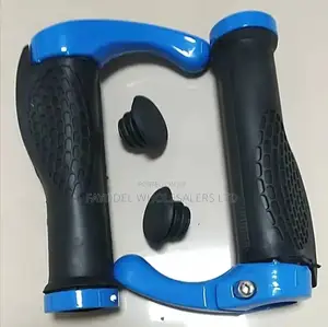 Bicycle Handle Grips With Bar Ends – Soft Rubber Non-Slip Grip Set
