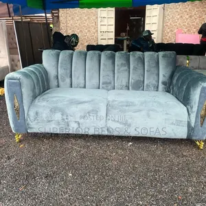 Grey Soft Fabric 3-Seater Sofa
