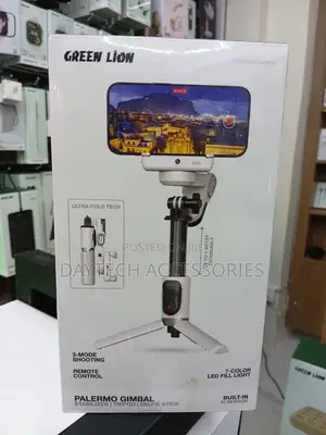 Green Lion Palermo Gimbal Tripod Stand With Remote Control – White