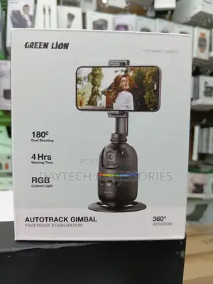 Green Lion Autotrack Gimbal With 360-Degree Rotation and RGB Lighting.