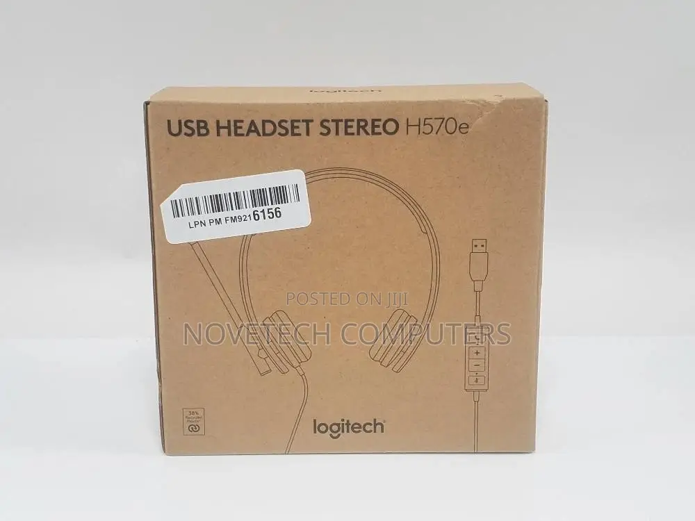 Genuine Logitech H570e Wired Usb Stereo Headset Noise Cancelling Mic