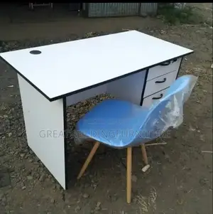 Blue Chair With Vintage Desk